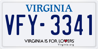 VA license plate VFY3341
