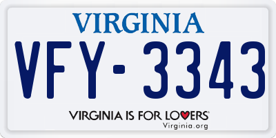 VA license plate VFY3343