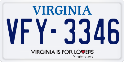 VA license plate VFY3346