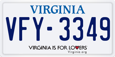 VA license plate VFY3349