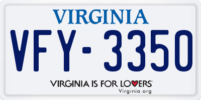 VA license plate VFY3350