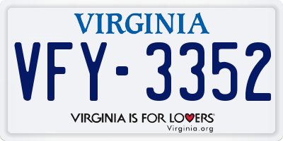 VA license plate VFY3352