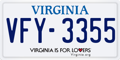 VA license plate VFY3355