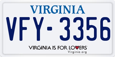 VA license plate VFY3356