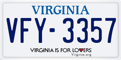 VA license plate VFY3357