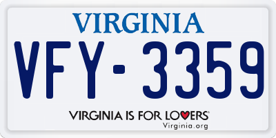 VA license plate VFY3359