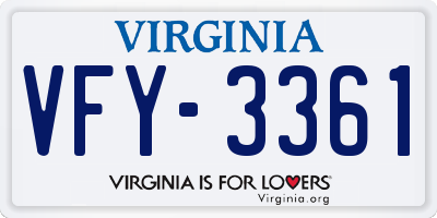 VA license plate VFY3361
