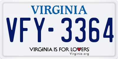 VA license plate VFY3364