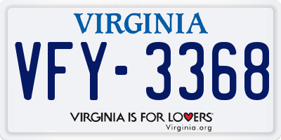VA license plate VFY3368