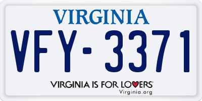 VA license plate VFY3371