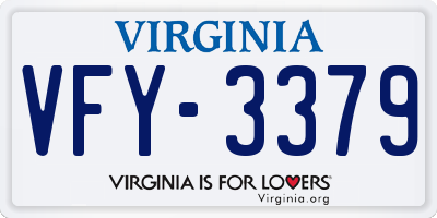 VA license plate VFY3379