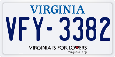 VA license plate VFY3382