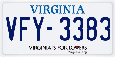 VA license plate VFY3383