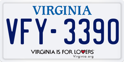 VA license plate VFY3390