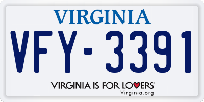VA license plate VFY3391