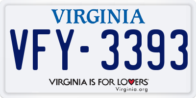 VA license plate VFY3393