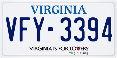 VA license plate VFY3394