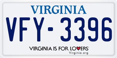 VA license plate VFY3396
