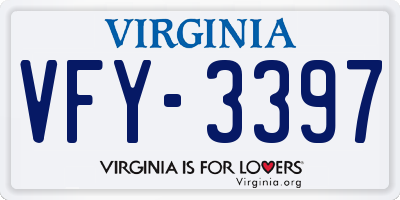 VA license plate VFY3397