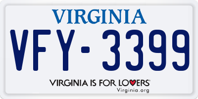 VA license plate VFY3399