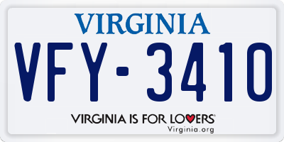 VA license plate VFY3410