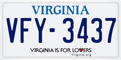 VA license plate VFY3437