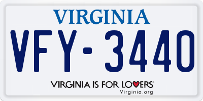 VA license plate VFY3440