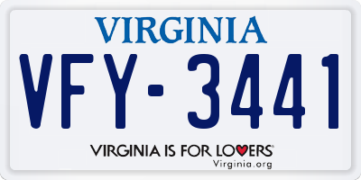 VA license plate VFY3441