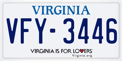 VA license plate VFY3446