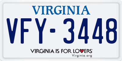 VA license plate VFY3448