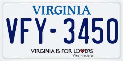 VA license plate VFY3450
