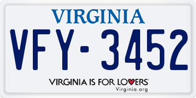 VA license plate VFY3452