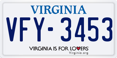 VA license plate VFY3453