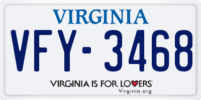 VA license plate VFY3468