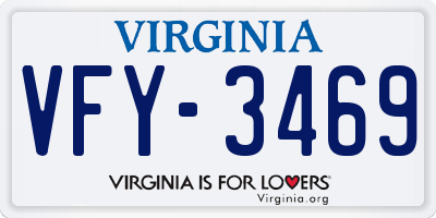 VA license plate VFY3469
