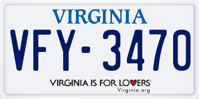 VA license plate VFY3470
