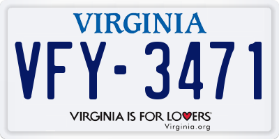 VA license plate VFY3471