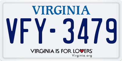 VA license plate VFY3479