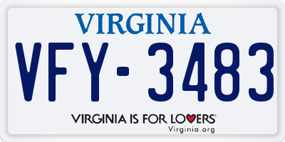 VA license plate VFY3483