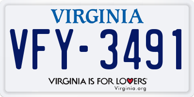 VA license plate VFY3491