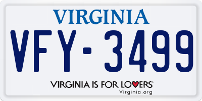 VA license plate VFY3499