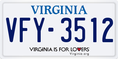 VA license plate VFY3512