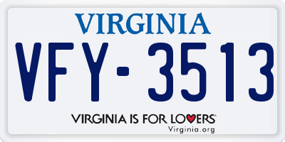 VA license plate VFY3513