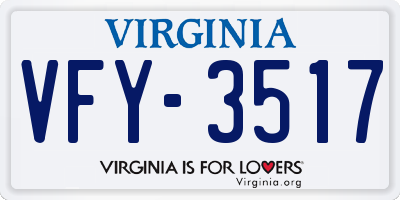 VA license plate VFY3517