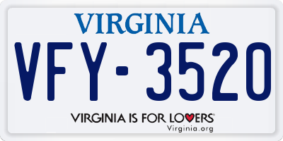 VA license plate VFY3520