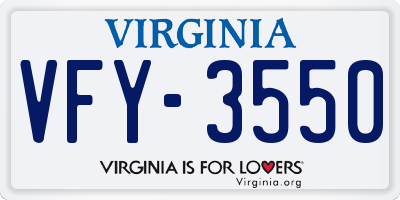 VA license plate VFY3550