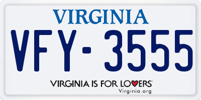 VA license plate VFY3555
