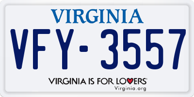 VA license plate VFY3557