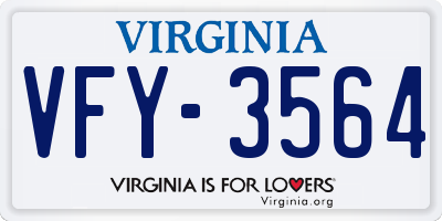 VA license plate VFY3564