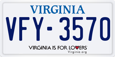 VA license plate VFY3570